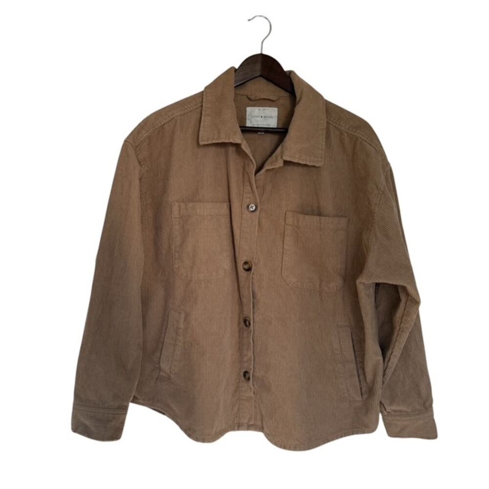 Lucky Brand Tan Corduroy Shacket with Pockets - Size Large